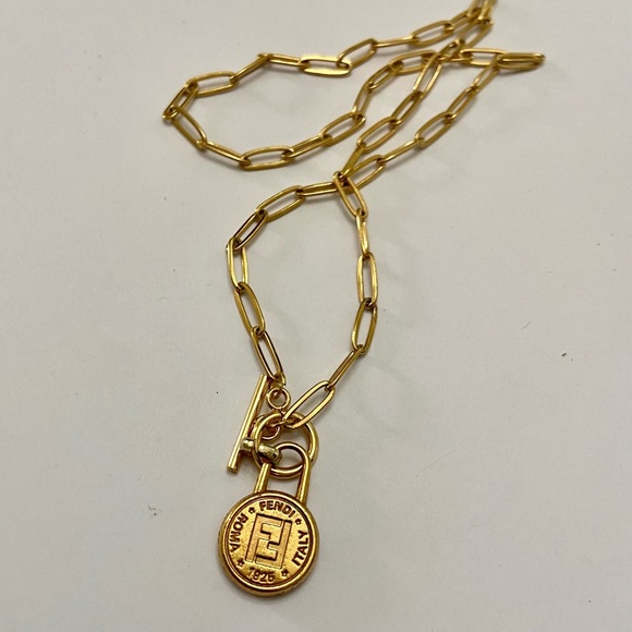 Fendi 18in Gold Plated Chain Necklace (L) - Picture 8 of 12